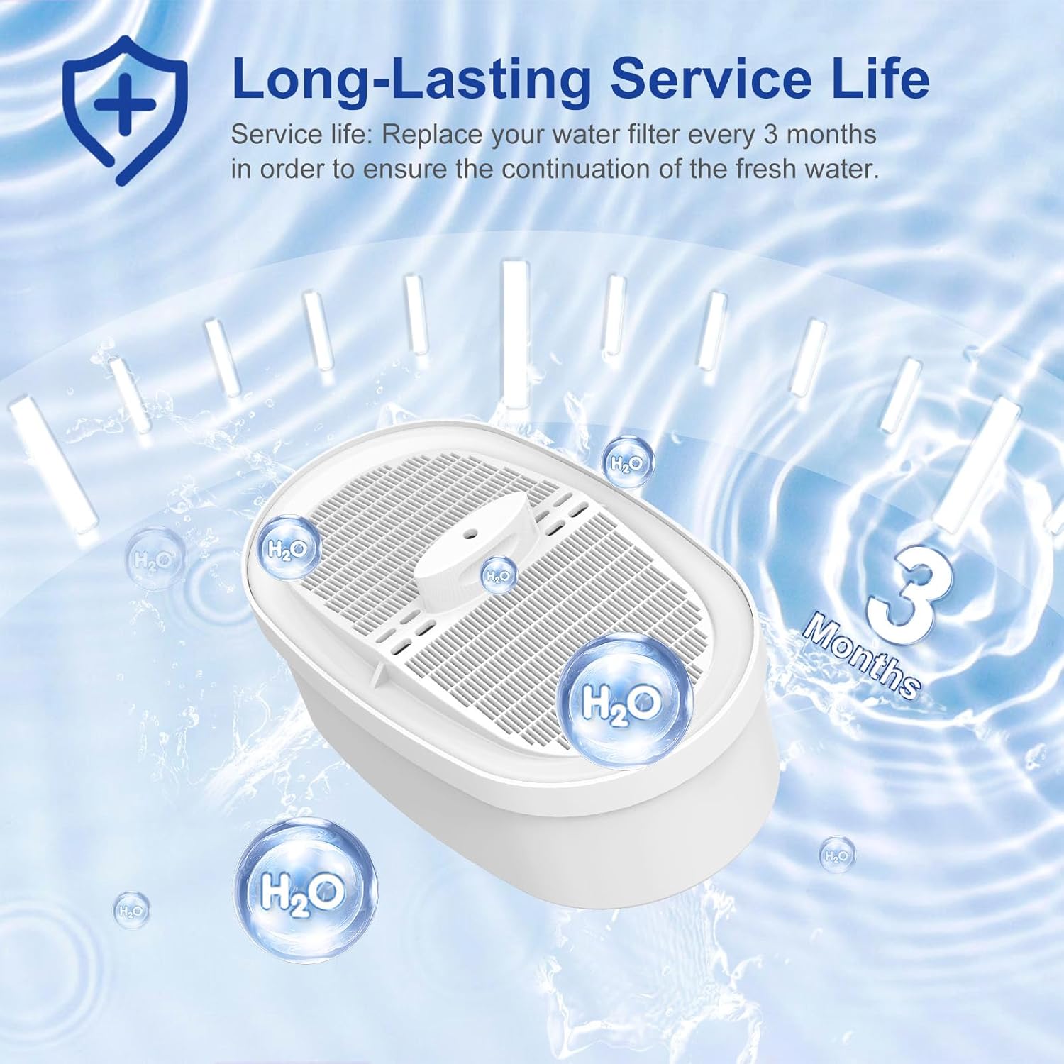 Replacement Filter for Water-drop WD-PF-01A Plus, 3 Pack - Reduces PFOA/PFOS, Chlorine, Lasts 3 Months or 200 Gallons, Premium Water Filtration, Compatible with Water-drop Pitchers - Image 6