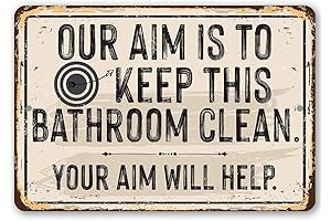 Our Aim is To Keep This Bathroom Clean - Funny Bathroom Decor, Farmhouse Shower Signs