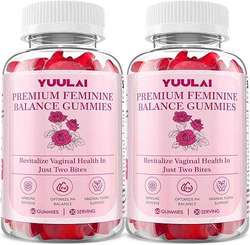 Paquete de 2 gomitas de equilibrio femenino de primera calidad, gomitas femeninas de piña hawaiana para mujeres, equilibrio de pH y salud vaginal,