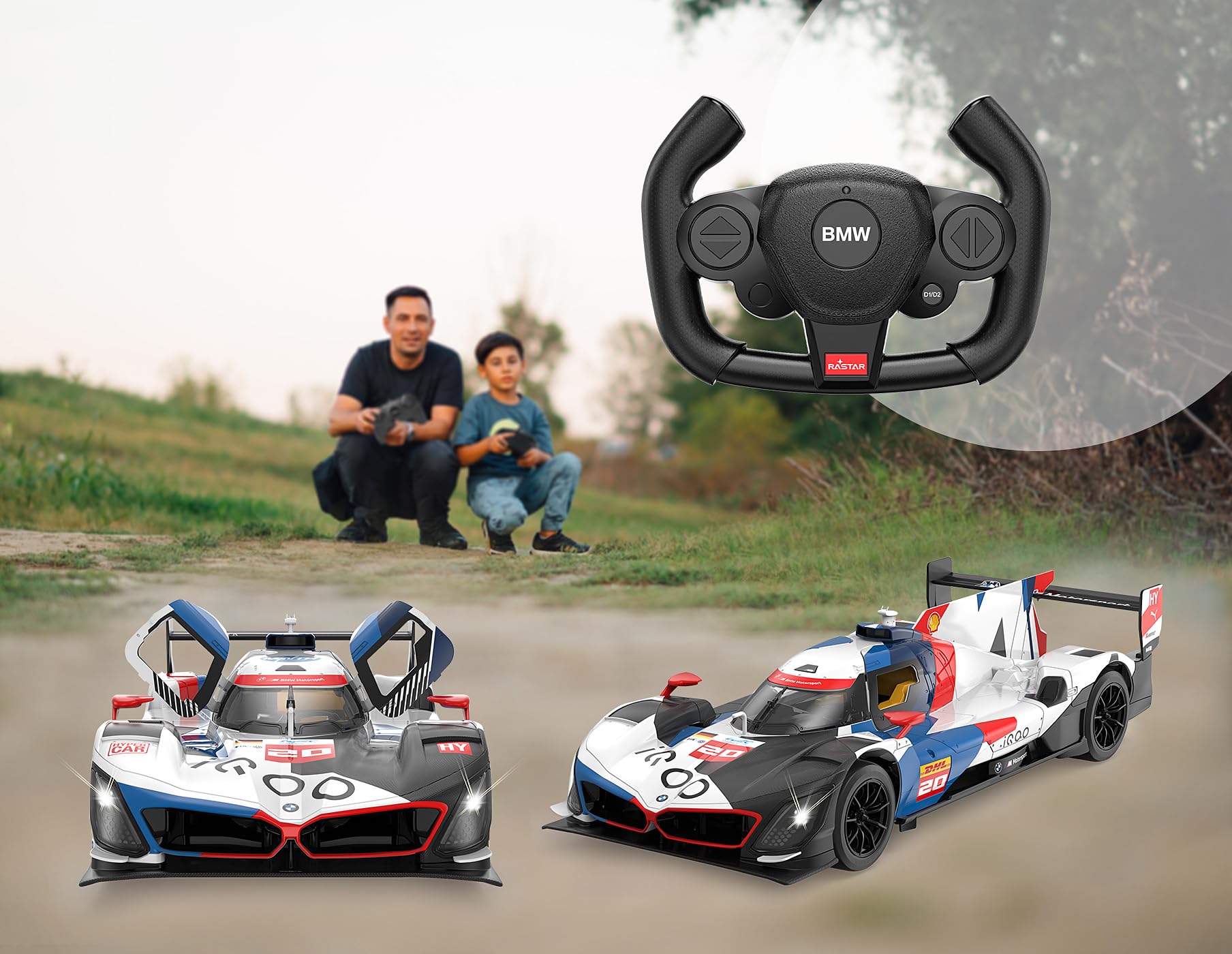 JAMARA 402210 BMW M Hybrid V8 LMDH 1:14 2,4 GHz – zdalnie sterowany samochód, samochód RC, dziecięcy zabawkowy samochód z pilotem zdalnego sterowania, model samochodu, prezent dla dzieci, wierne