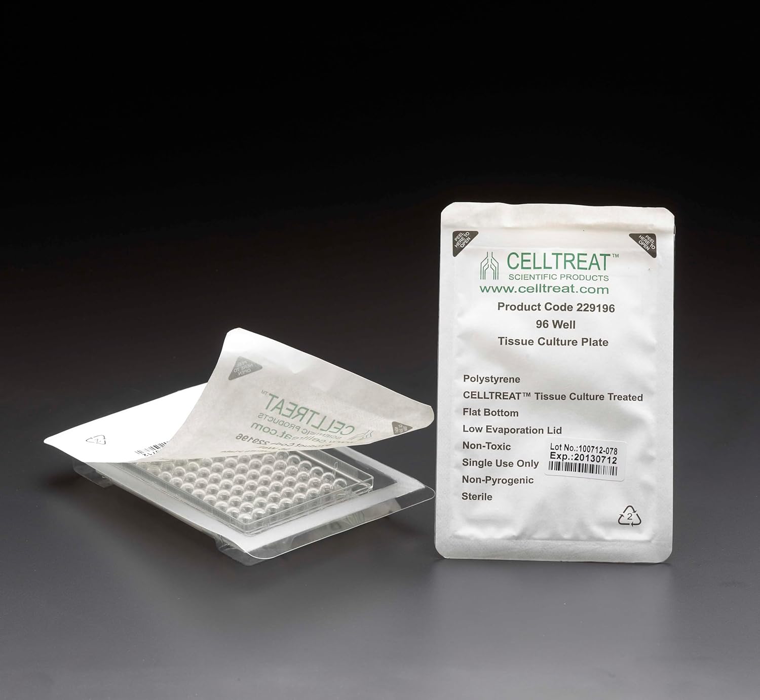 Celltreat 229111 12 Clear Polystyrene Well Tissue Culture Plate with Lid, Sterile, 3.85 cm2 Cell Growth Area, Flat Bottom, Individual Pack (Pack of 50)