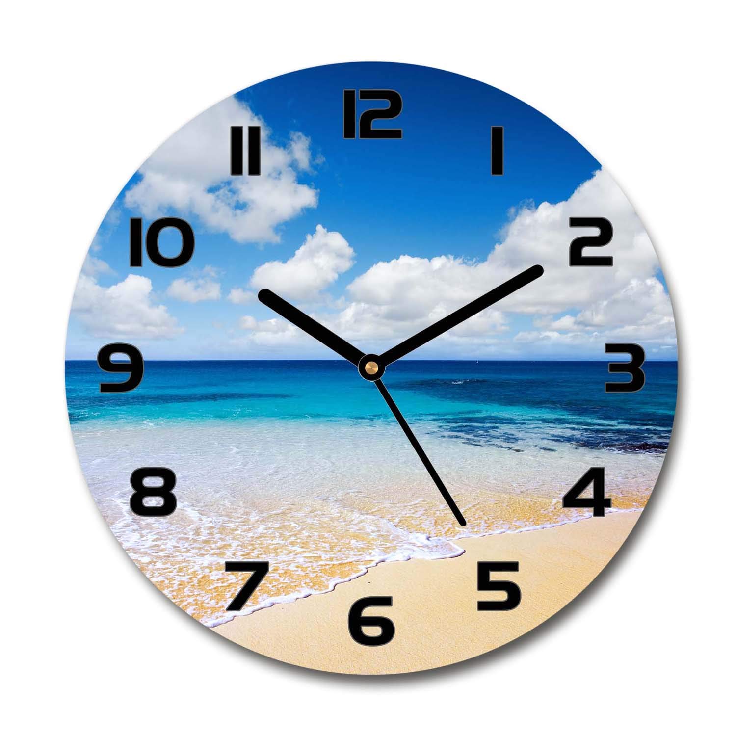 Horloge silencieuse en verre Tulup 60x60cm pour un salon design apaisant