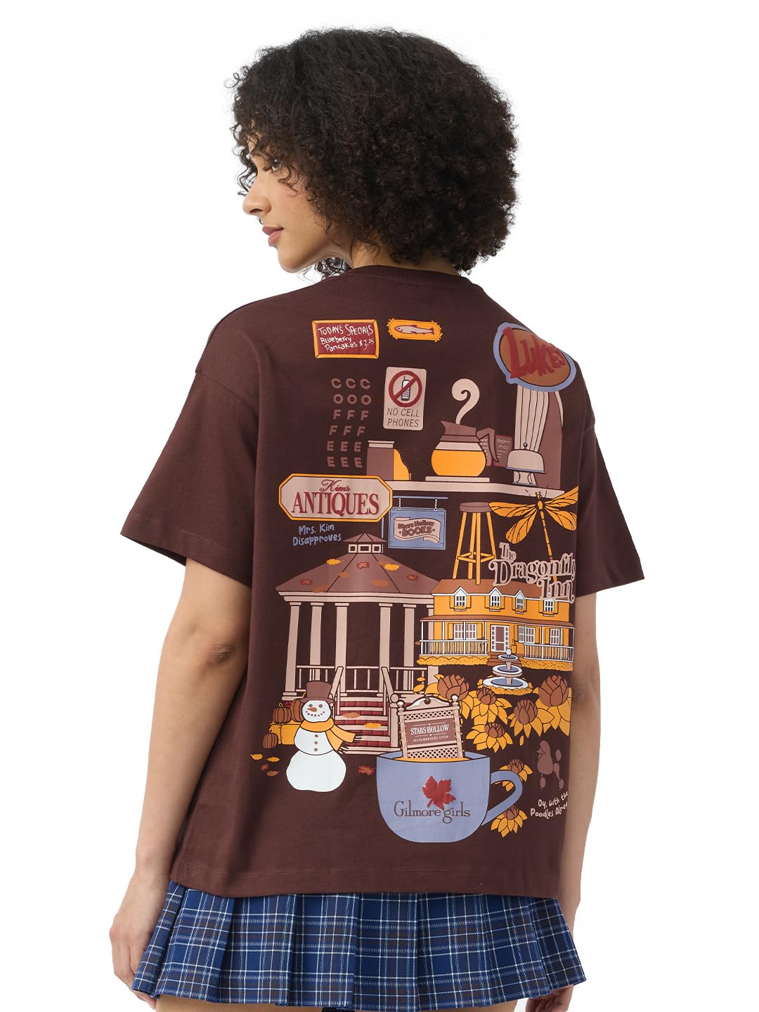 The Souled Store Gilmore Girls: You Have Been Gilmored Women and Girls Short Sleeves Round Neck Brown Printed Cotton Overs... - Review, Price and Buying Guide