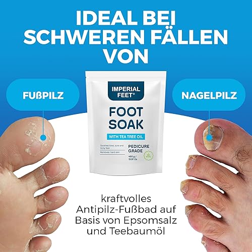 Miniatura 5 de Epsom Salt Foot Soak w Tea Tree for Foot Bath (Pedicure Grade)  para reparación de uñas de los pies, pies de atletas, suaviza callos, dolor y pies