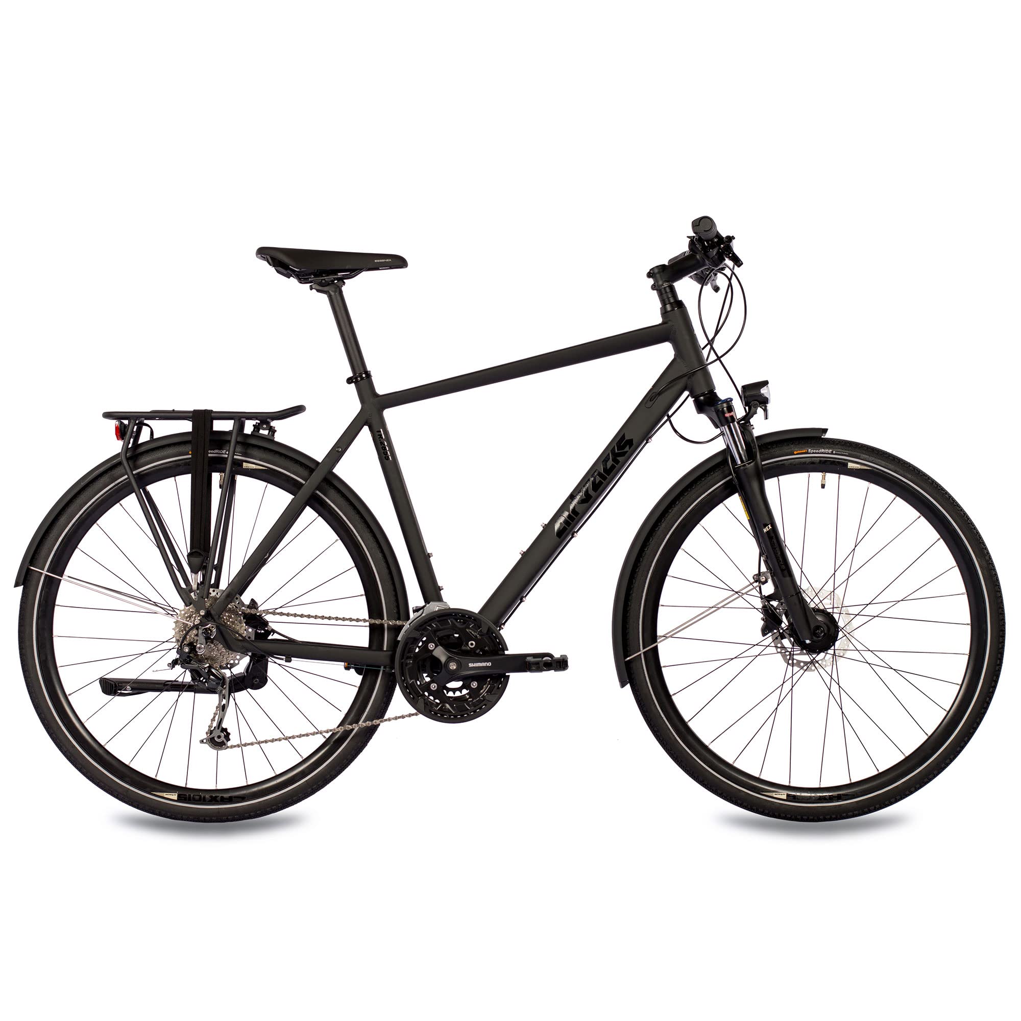 Airtracks Herren Trekking Fahrrad 28 Zoll Shimano Deore 27 Gang M592 SGS 9-Fach Kettenschaltung Schwarz Matt Rahmenhöhen 52cm 56cm Modell 2026