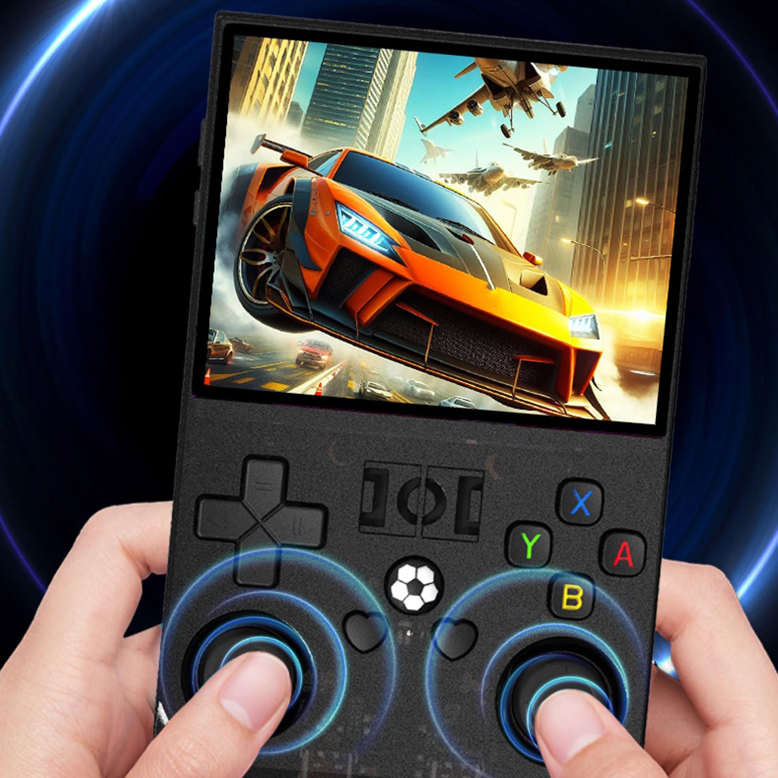 Console di gioco portatile retrò, console di gioco portatile con schermo IPS da 4 pollici 720x720, batteria ricaricabile da 4000 mAh, doppio joystick 3D con supporto per emulatori (ShChGB)