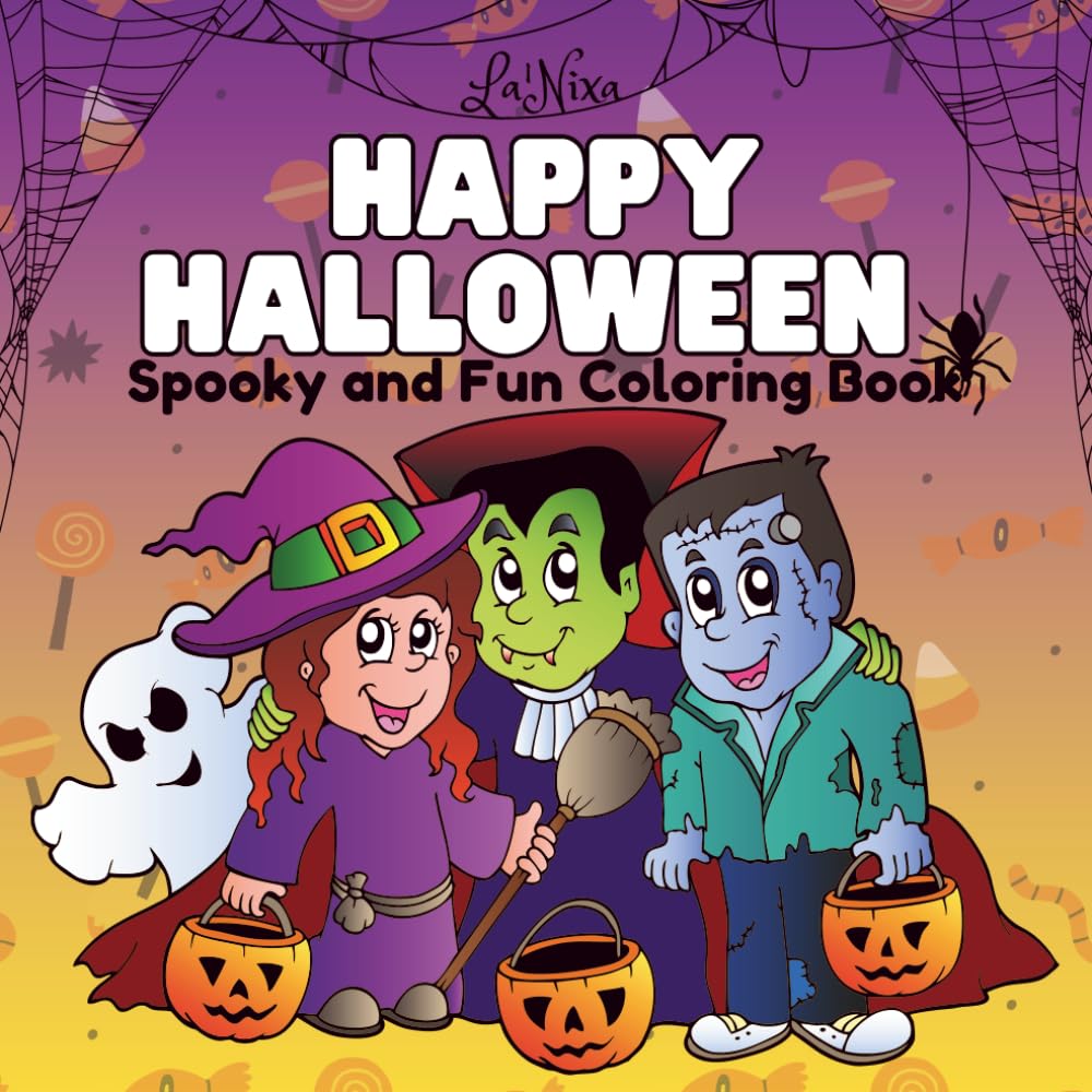 Happy Halloween Coloring Book: Spooky And Fun Coloring Book with Easy and Simple Designs for Relaxation