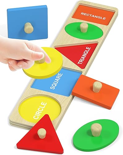kecristv Juguetes Montessori para niños de 1 a 2 años, clasificador de formas de madera para niños pequeños de 1 a 3 años, juguetes para niños de 1