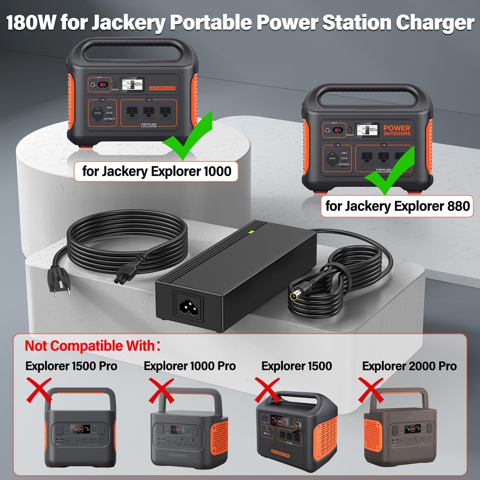 24v 180w Charger For Explorer 1000 880 Stations 24V 180W Power Supply ...