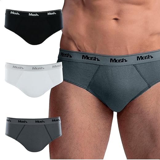 Kit 3 Cuecas Slip Mash Algodão Cotton Respirável Masculina Adulto
