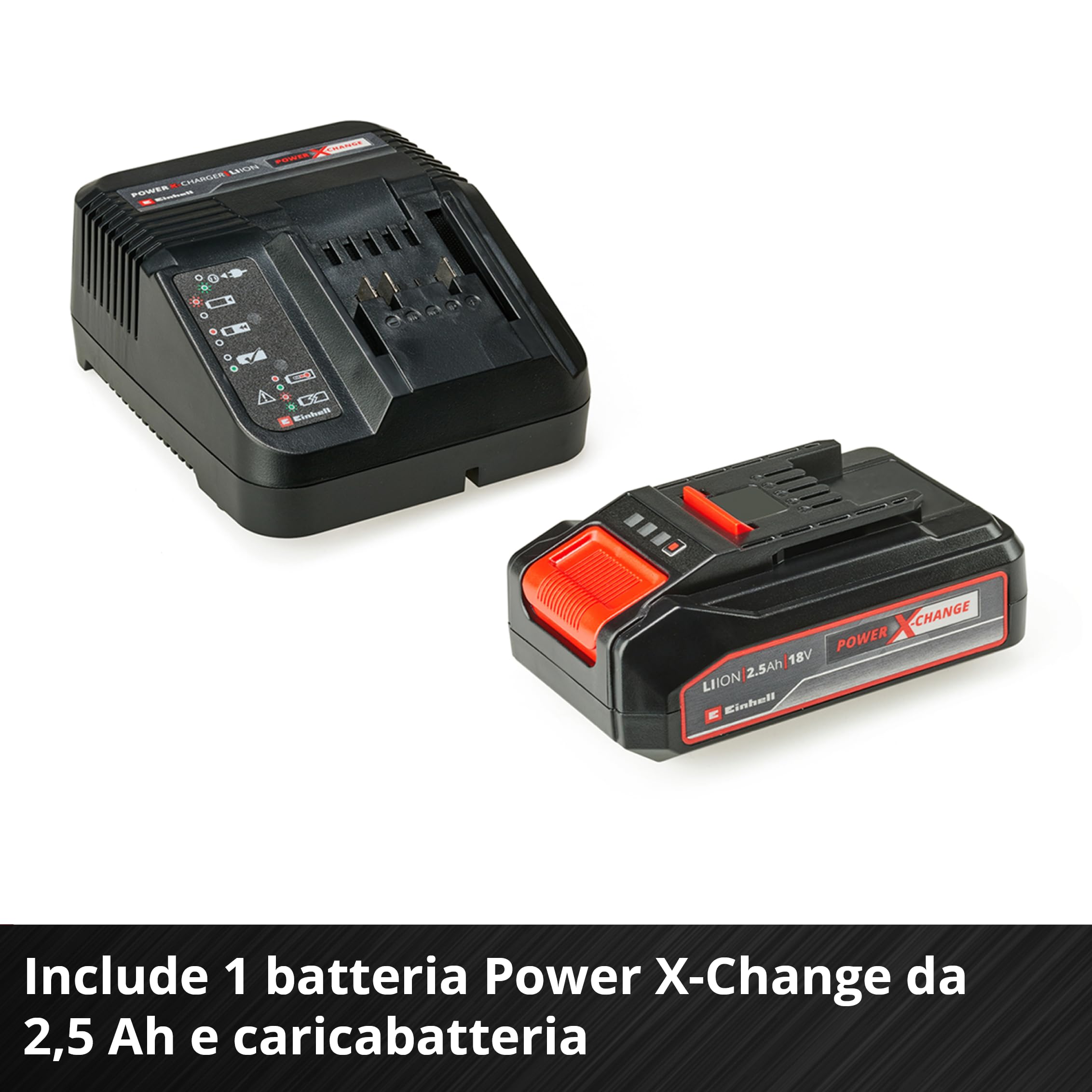 Seghetto alternativo Einhell TC-JS 18/70 Li (1 pz. 2,5 Ah) Power X-Change (18 V, prof. taglio 70 mm, cambio lama senza attrezzi, incl. batteria 2,5 Ah + caricabatterie, 1 lama per sega)