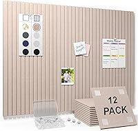 Smarpau 48x36 Large Felt Cork Board Wall Tiles - 12 Pack Bulletin Board with Push Pins & Removable Stickers, Eco-Friendly Pinboard for Office Home