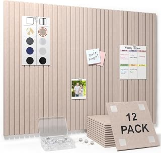 Smarpau 48x36 Large Felt Cork Board Wall Tiles - 12 Pack Bulletin Board with Push Pins & Removable Stickers, Eco-Friendly Pinboard for Office Home