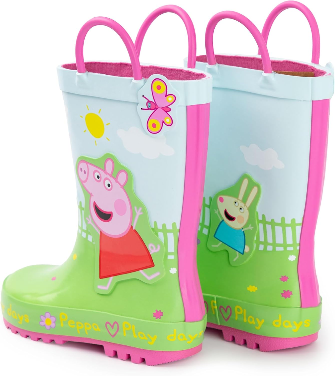 Peppa Pig Play Days Multicoloured Storm Boots with Handles | Unisex Kids Outdoor Play Rain Boots Merch