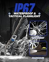Vista 7 de Victoper Linterna Recargable, Linternas Super Brillantes de Altos Lúmenes, 5 Modos XHP 70.2 Linterna Táctica LED Impermeable de Alta Potencia