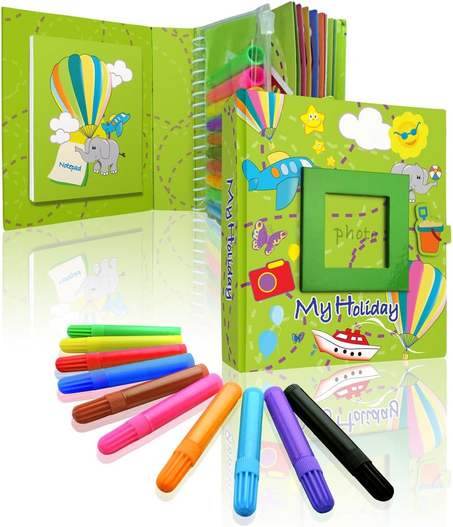 Children's Holiday Journal and Activity Pack Photo Album; Holiday Journal And Activity Pack in 1. Includes Puzzle Pages, Colouring-In Pages, Sticker Pages.