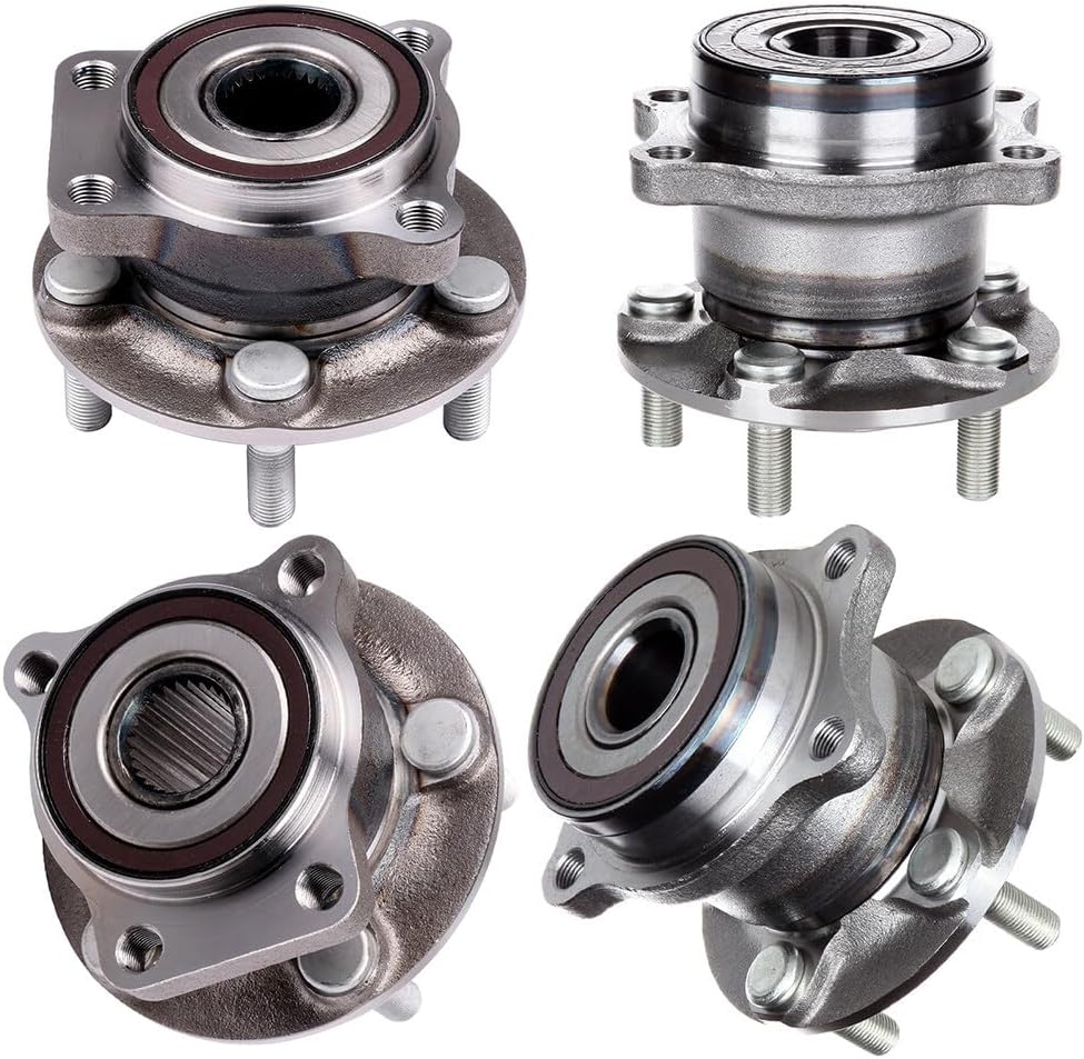 SCITOO 4pcs Front Right Rear Wheel Bearing Hub Assembly 513220 512401 fit for Subaru Forester 2009-2013, for Subaru Impreza 2008-2011, for Subaru Outback 2010-2014, for Subaru Legacy 2010-2014 5 Lugs