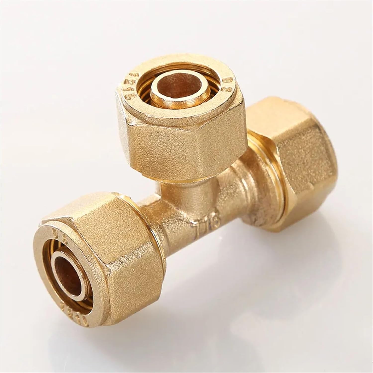 Brass Compression Tee Pex 1216/1418/1620/2025/2632 Pipe Fitting Equal Reduced Aluminum Pipe Fittings for Floor Heating(1418) Fitting
