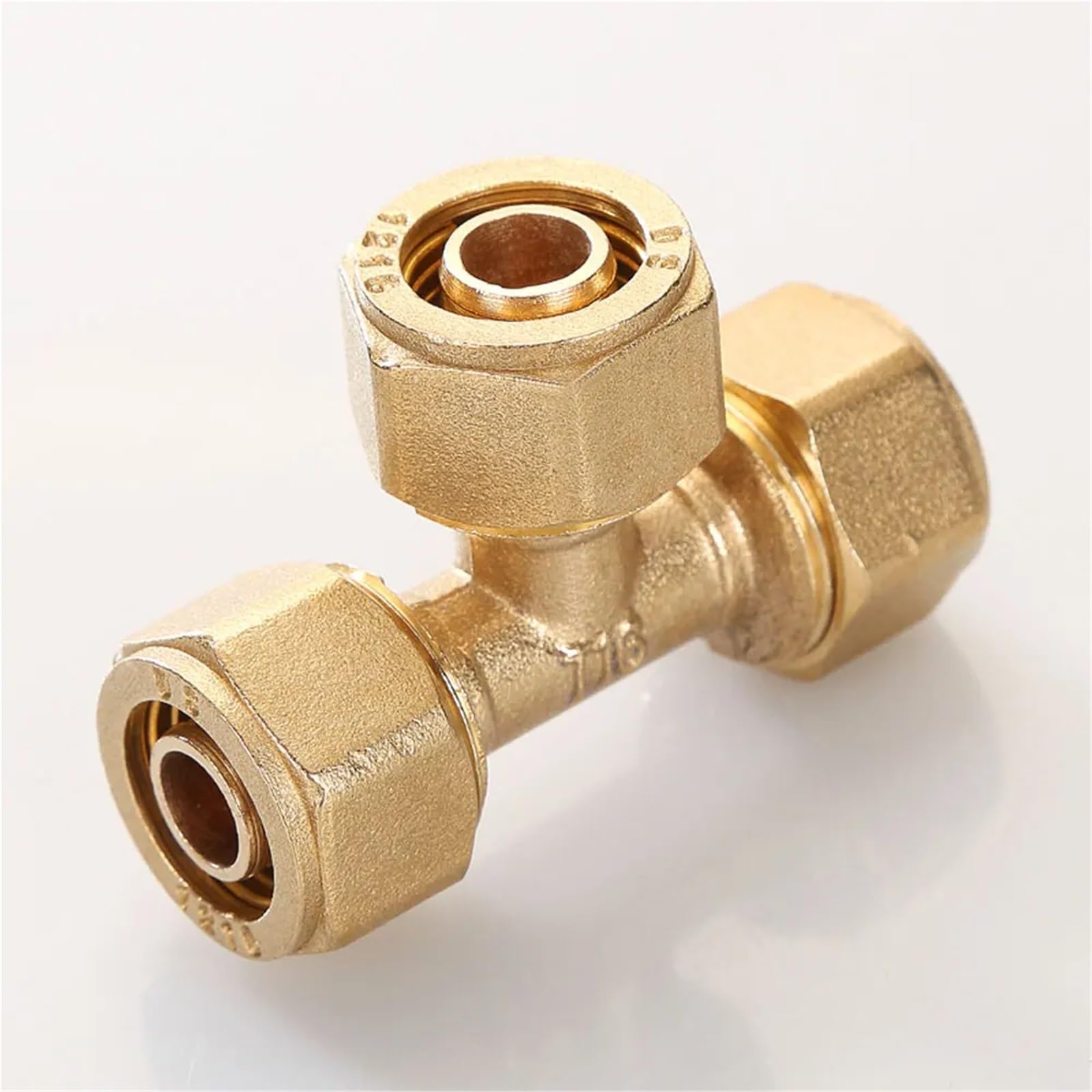 Brass Compression Tee Pex 1216/1418/1620/2025/2632 Pipe Fitting Equal Reduced Aluminum Pipe Fittings for Floor Heating(2632-2025 Reducer)