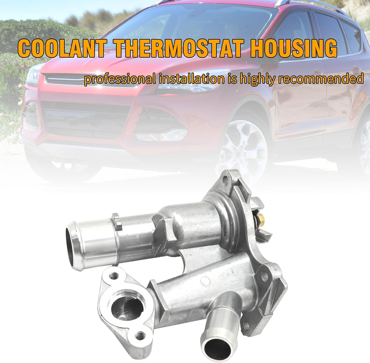 Saihisday BM5Z8592C Engine Coolant Thermostat Housing Assembly, Replacement for Ford Escape 2013-2016 Replacement for Ford Fusion 2014, Replaces BM5Z-8592-C