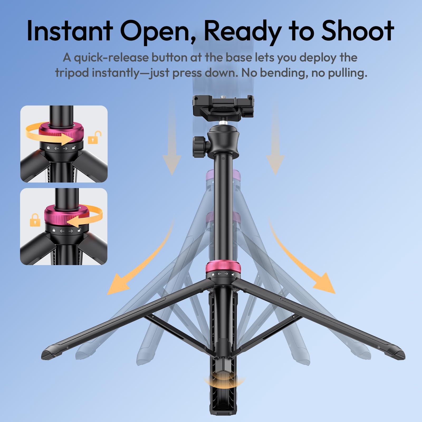ULANZI MT-44 Treppiede Smartphone 147 cm, 2 in 1 Bastone Selfie con Telecomando, Treppiede Fotocamera con Testa a Sfera 360° e Cold Shoe, Compatto Selfie Stick per Samsung Sony Canon Nikon iPhone 17