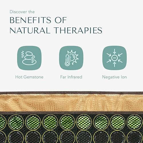 Miniatura 3 de PEMF 7.83 Hz TAO Amatista Turmalina Piedra de obsidiana calentada cuerpo completo 72 x 24 pulgadas manta iones negativos / abeto / infrarrojo /