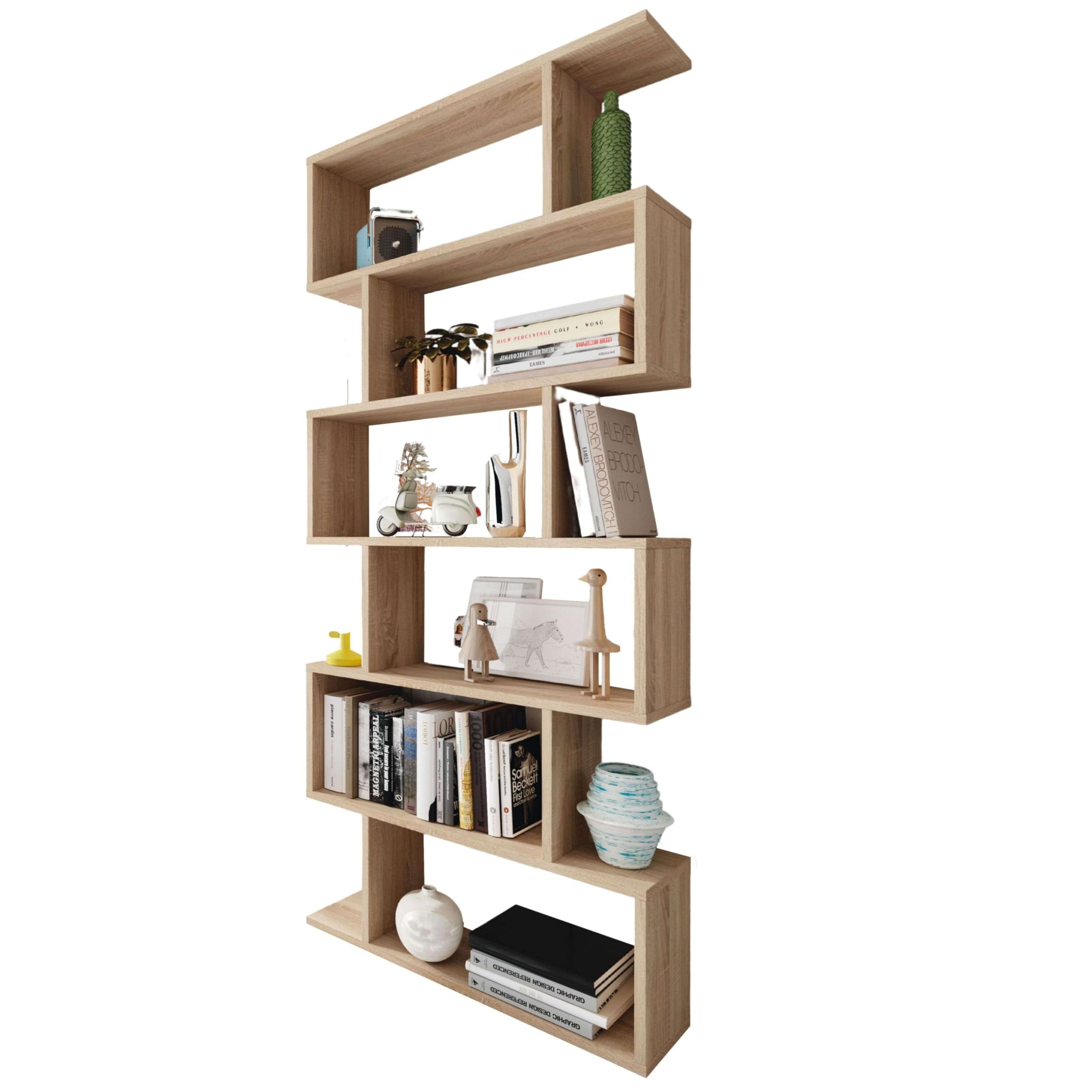 Habitdesign Estantería alta Athena en Roble Canadian 192x80x24 cm