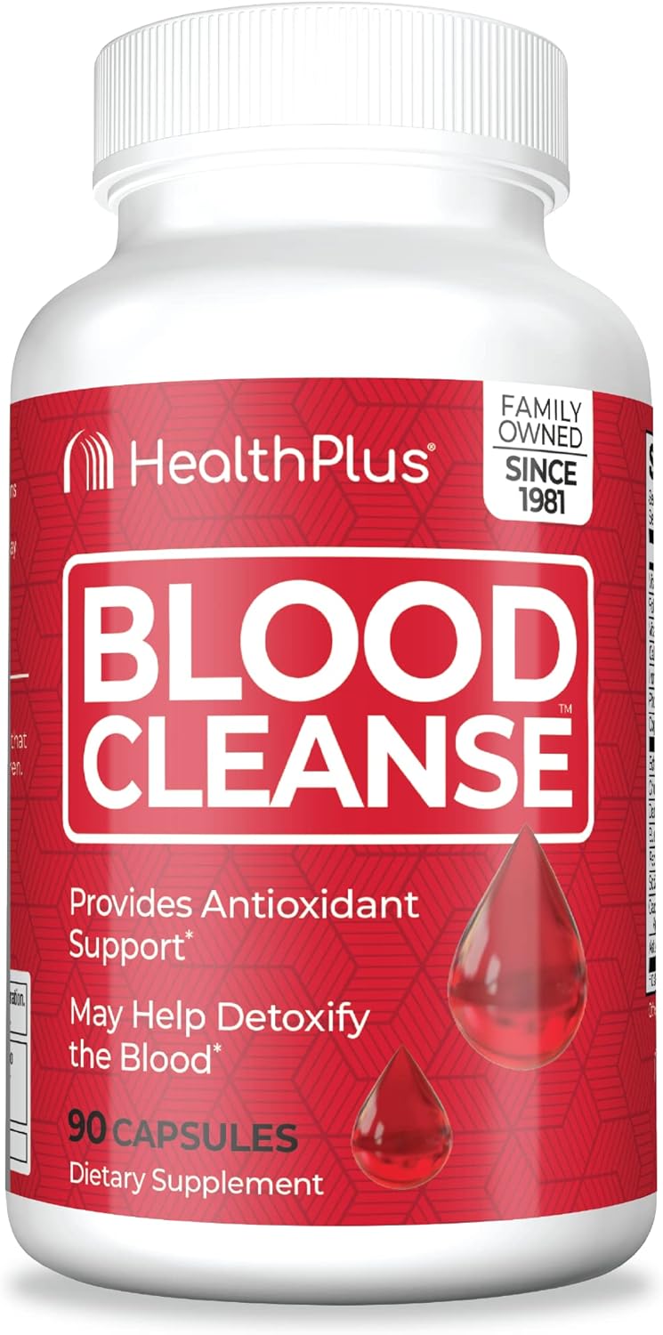 Health Plus Blood Cleanse - Dietary Supplement - Gluten Free, Natural Herbal ingredients (90 Capsules, 45 Servings)