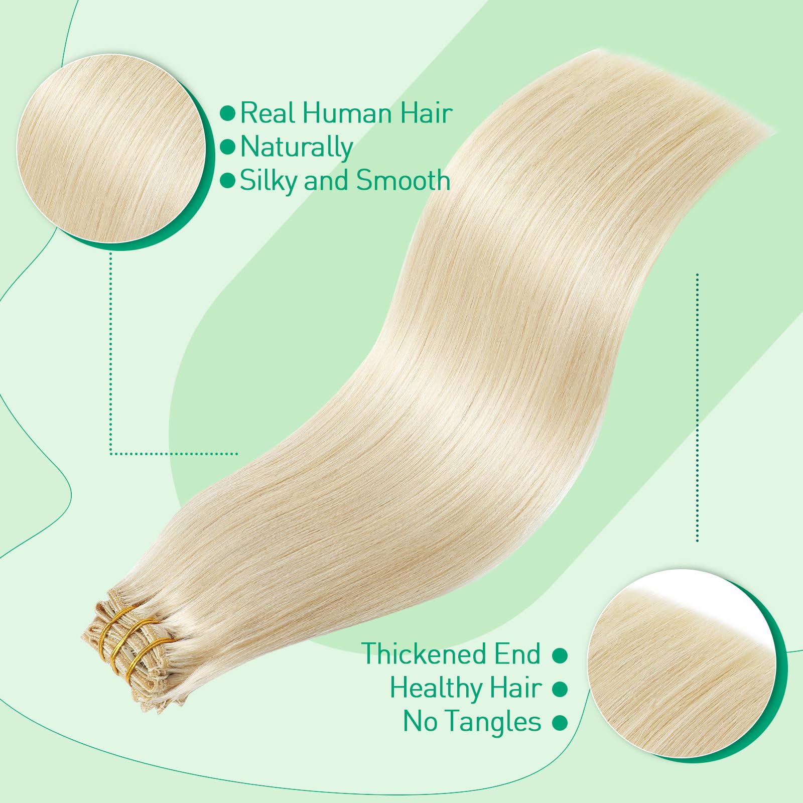 SURNEL Extensiones Clip Pelo Natural 100g 35cm 6 Piezas Castaño Chocolate Extensiones De Clip De Humano Real Extensiones Pelo Natural Remy (C#4-35cm) — view 50