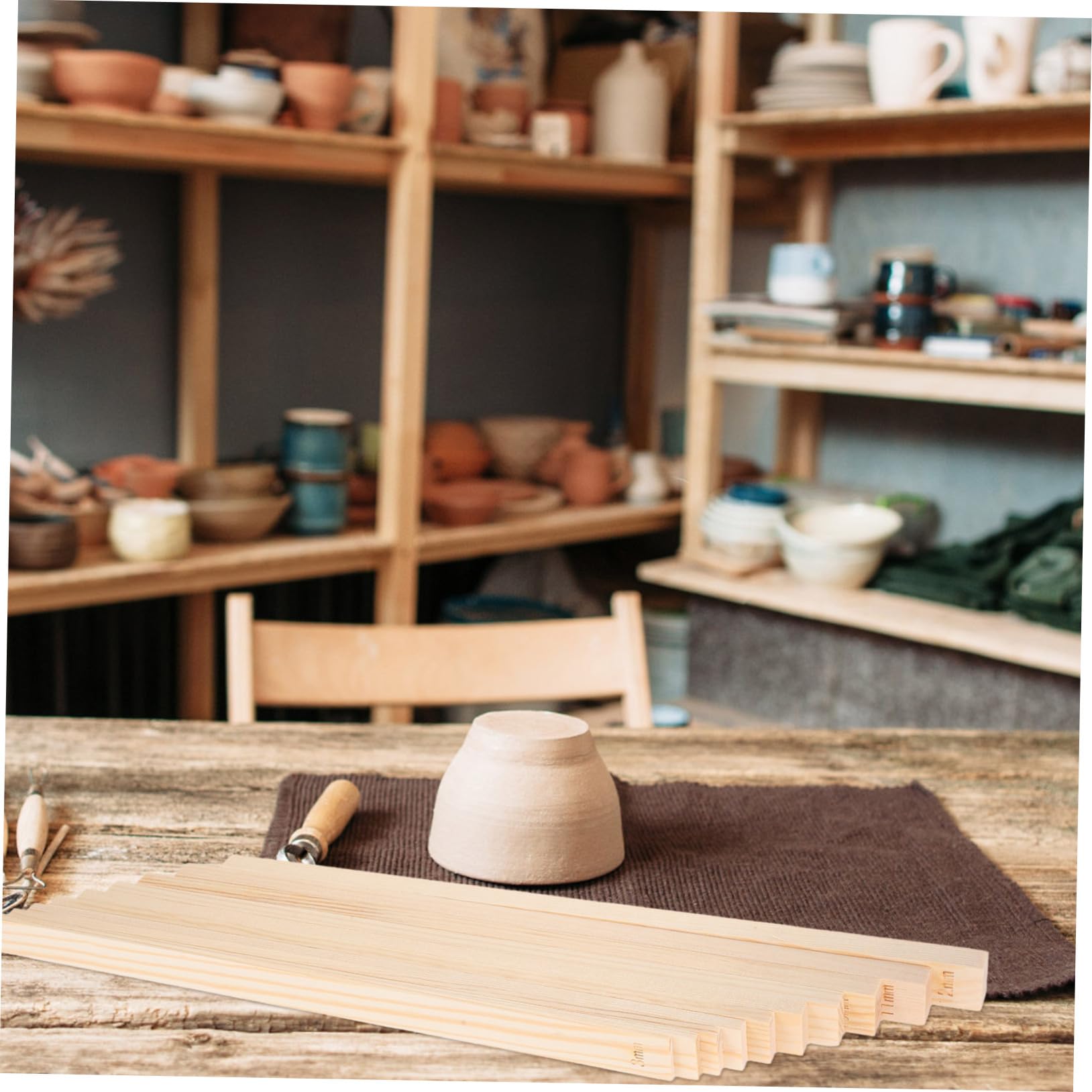 SEWACC Bâtonnets de Guidage en Bois pour Poterie, 20 Pièces, Beige