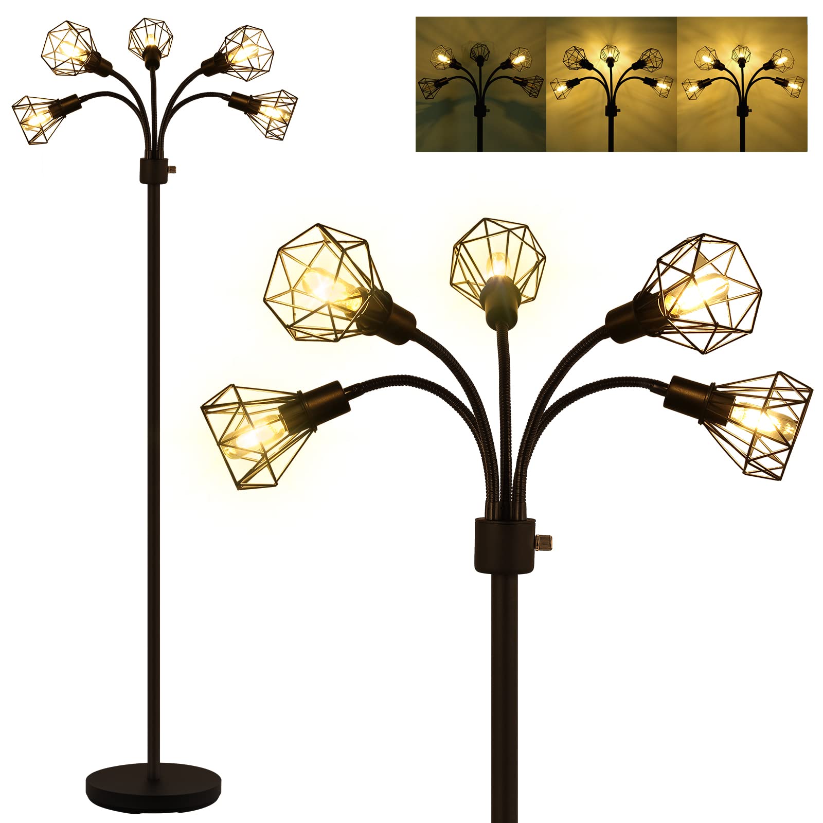 Floor Lamp, Industrial Floor Lamps for Living Room,Tree Standing Lamp