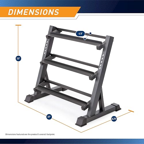 Miniatura 2 de Marcy Organizador de almacenamiento de pesas de 3 niveles para gimnasio en casa DBR-86