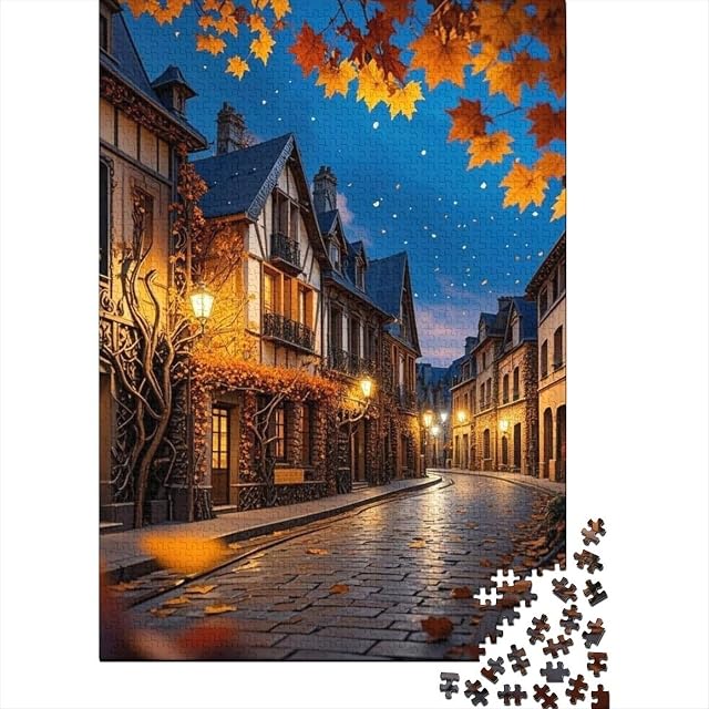 Foto 2 de 7 de Otoño Ciudad 1000 Piezas Puzzle Niños Regalo Artistic Style Adultos Puzzle Juego Desafiante 70x50cm/1000pcs