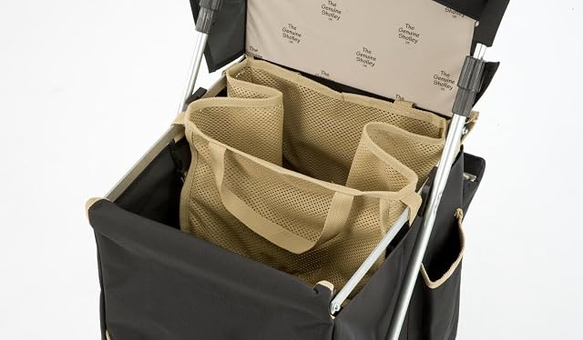Sholley Deluxe Shopping Trolley, Grocery Cart, Easy Reach Separator Bag in Beige