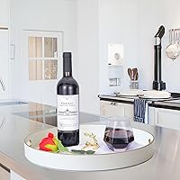 Vista 56 de Gifturbo Bandeja negra para servir, bandejas decorativas de mármol con asas, bandeja de mesa auxiliar, bandejas de plástico rectangulares otomanas