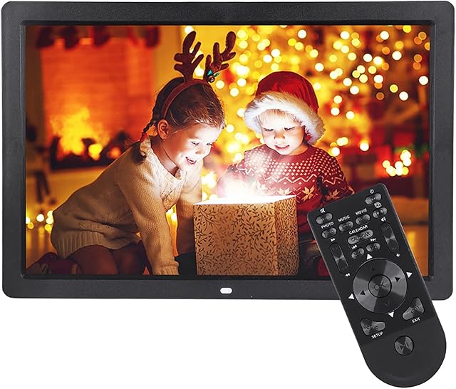 17 Inch Digital Photo Frame, 1440 x 900 HD Slim Multifunctional Digital Frame, Support for MPEG, MP4, AVI, RMVB, 1080P HD, Clock Player, Home, Gifts