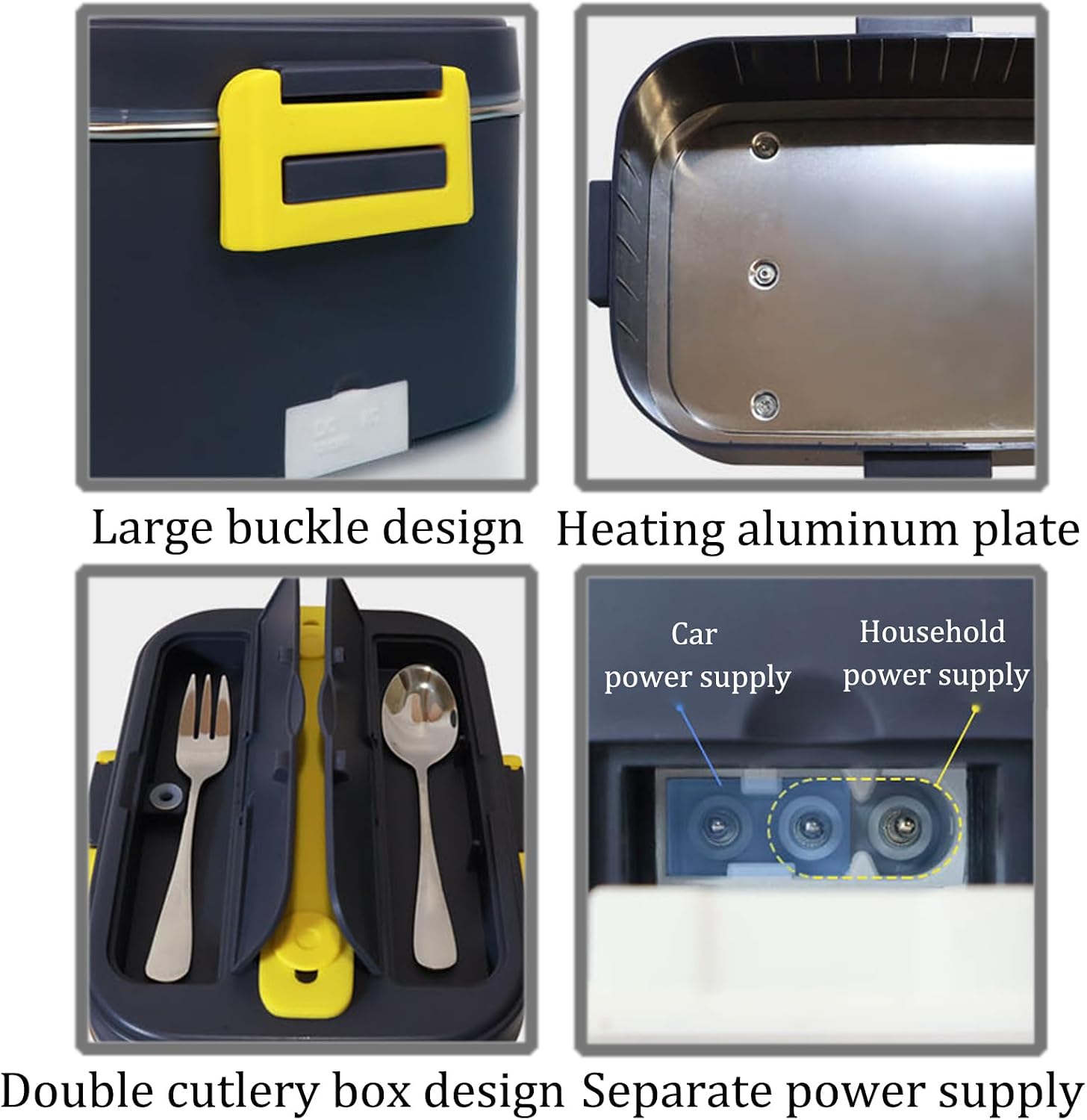 Car Electric Heating Lunch Box,USB Heating Lunch Boxes,USB Powered Electric Lunch Box,Stainless Steel Portable Food Warmer Lunch Box,1.8 L Capacity,for Both Car and Home Use,for Peo(Color:Purple+Blue)