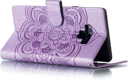 Miniatura 4 de LEECOCO - Funda para Galaxy Note 9 con diseño de mandala en relieve de piel sintética con tapa para cuaderno, estilo libro, soporte magnético,