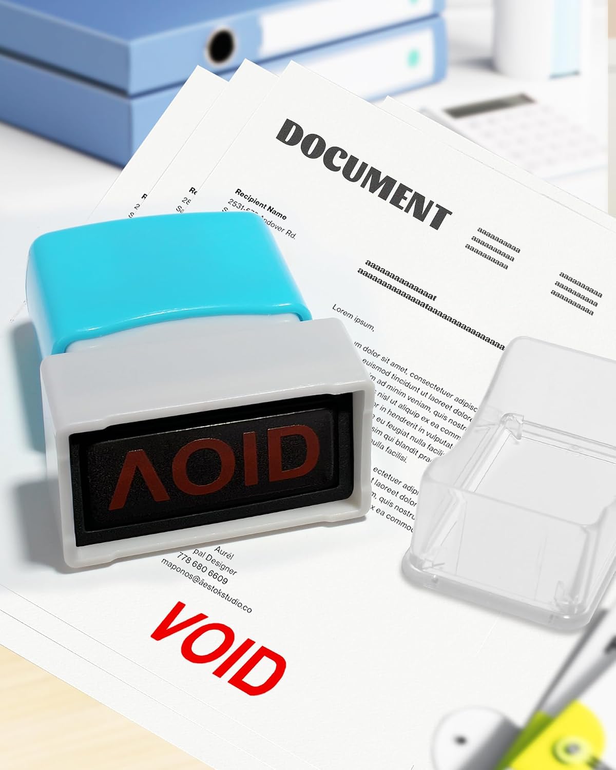 Void Self-Inking Rubber Stamp - Red Ink image 3