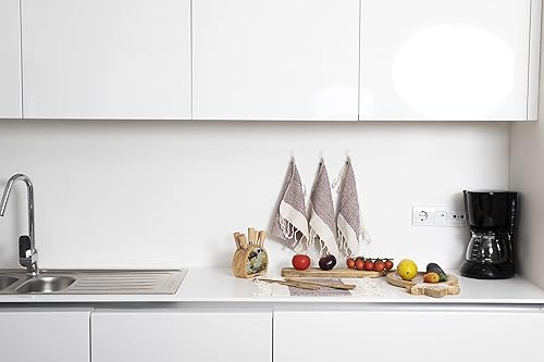 Miniatura 12 de SMYRNA TURKISH COTTON Herringbone Series - Juego de 6 paños de cocina lavables a máquina, ultra suaves, absorbentes, prelavados y de secado rápido