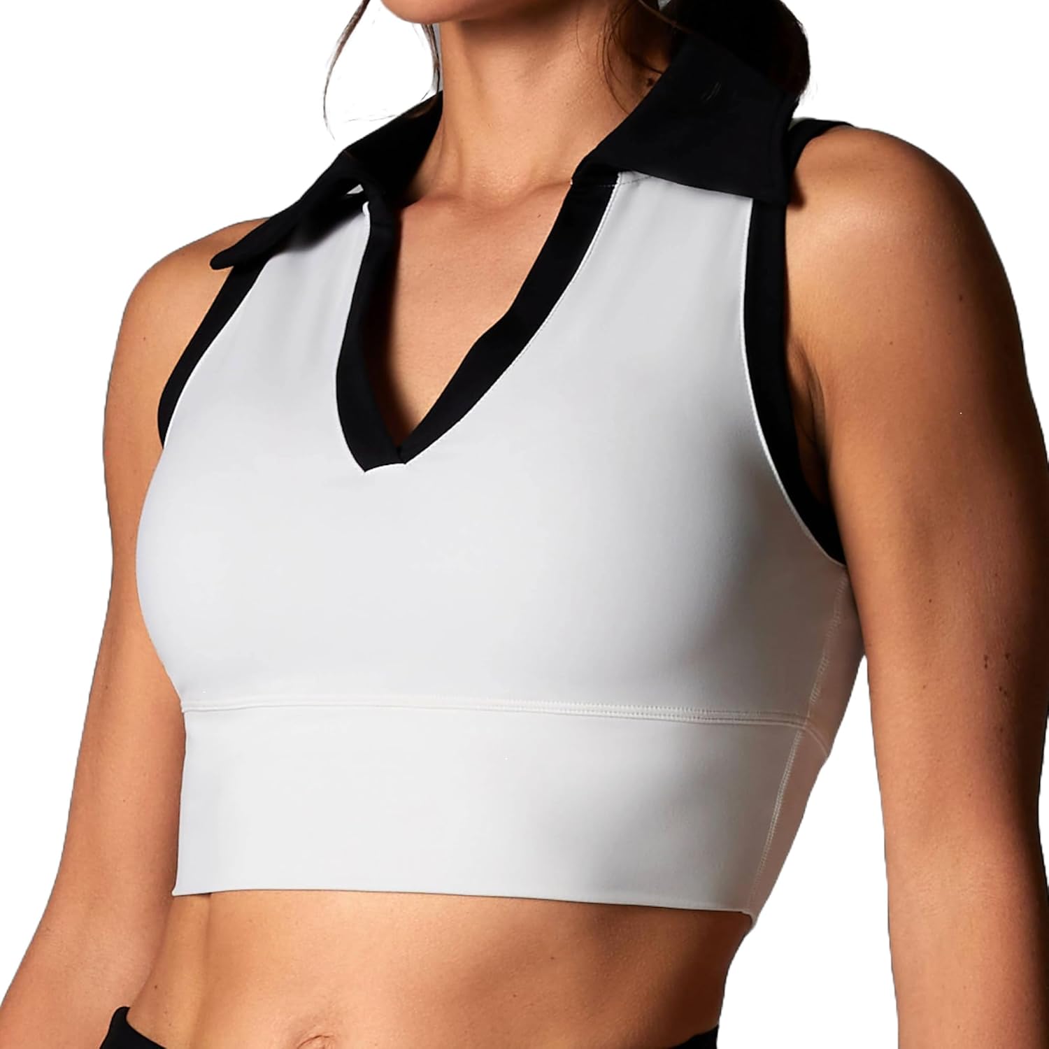 Contrast Polo Tank Coconut Ebony XSmall