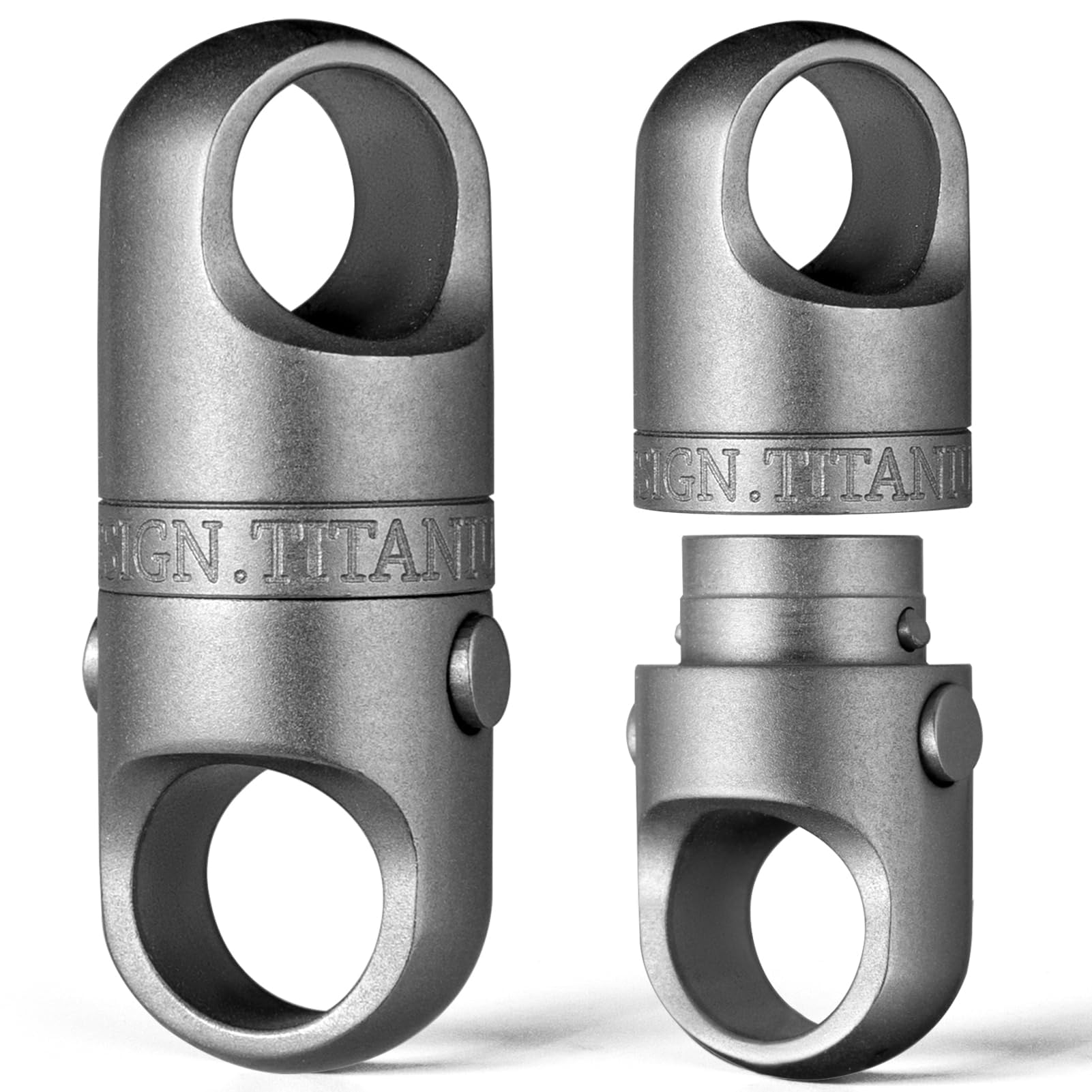 TISUR Titanium Magnet Release Keychain, Load Capacity 20 kg, Strong Magnet, Security Lock System, 360° Rotating Connector, Detachable, Quick Release, Men's Keychain with Key Ring