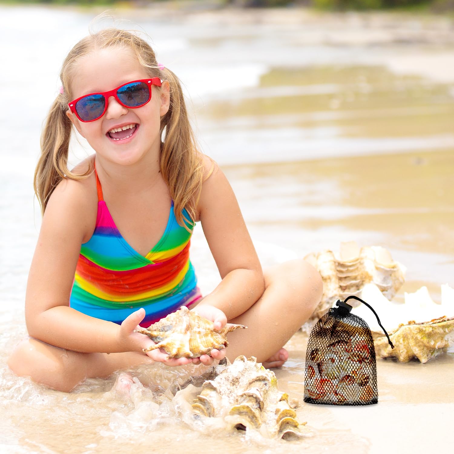 Sac à cordon en maille, grand sac à cordon en maille, organisateur de cordon, sacs de rangement, sacs en maille noire, sacs en filet en nylon pour piscine, plage