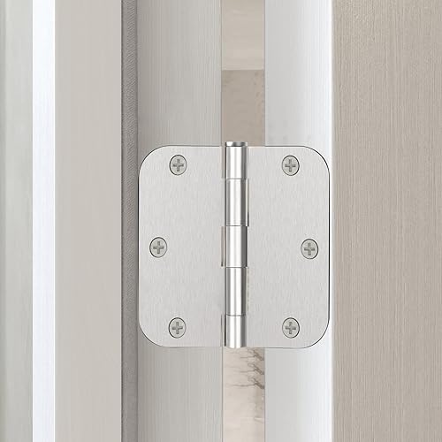 Vista 63 de Bisagras de puerta color negro mate, paquete de 108 bisagras negras para puerta de 3.5 pulgadas, bisagra de puerta interior redondeada con esquinas