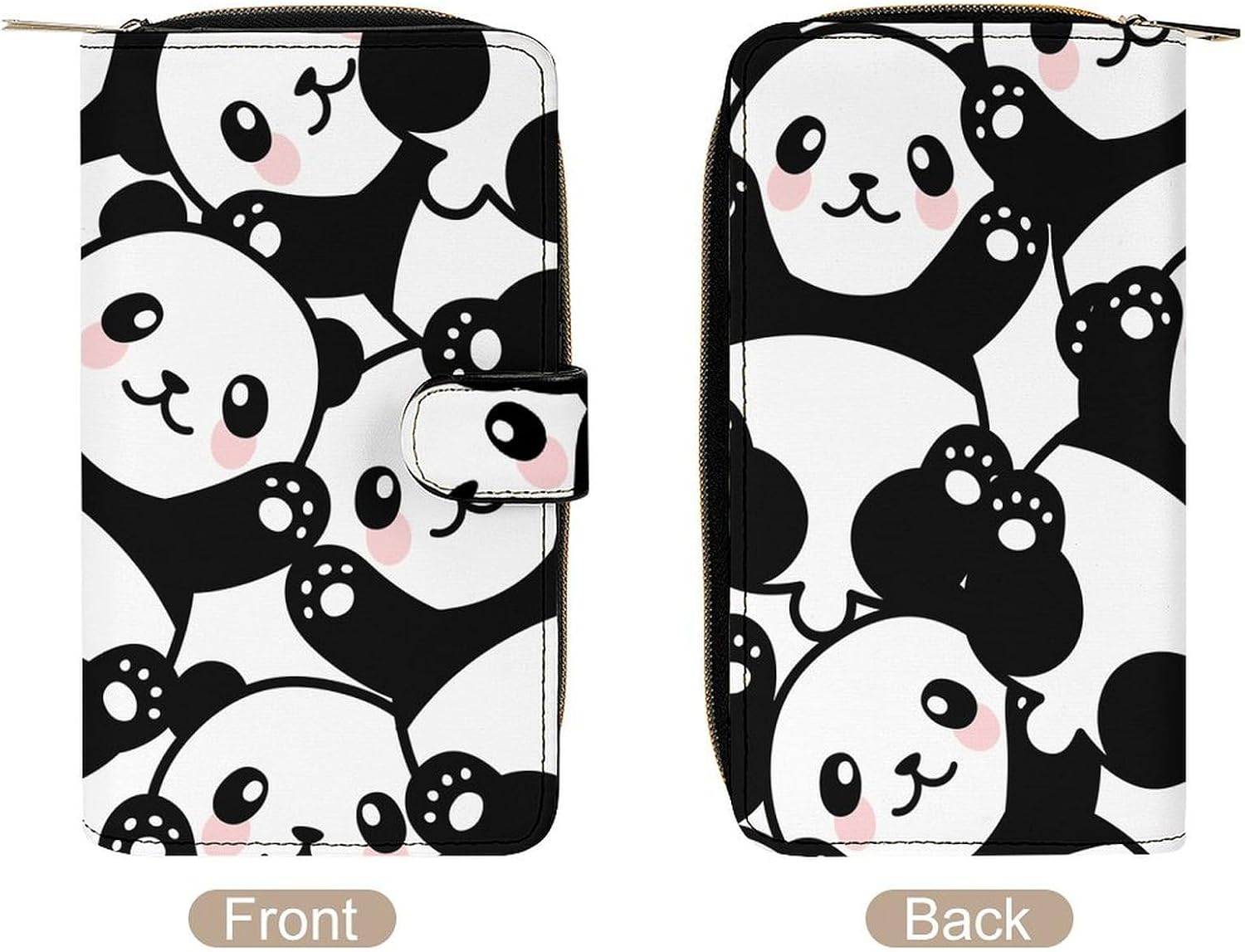 Cute Cartoon Pandas Portable Leather Multifunctional Wallet