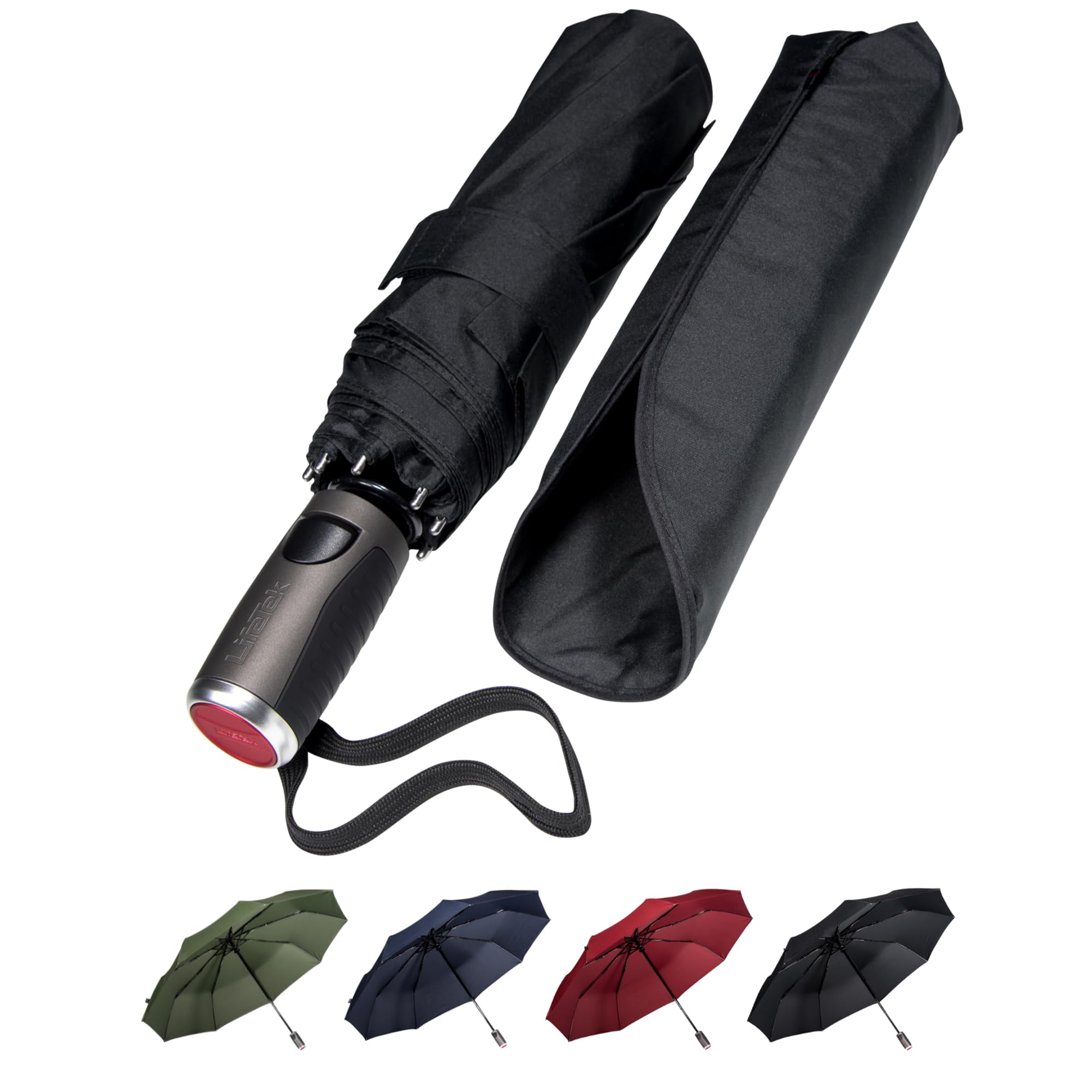 LifeTek Windproof Travel Umbrella, Automatic Open Close, Compact ...