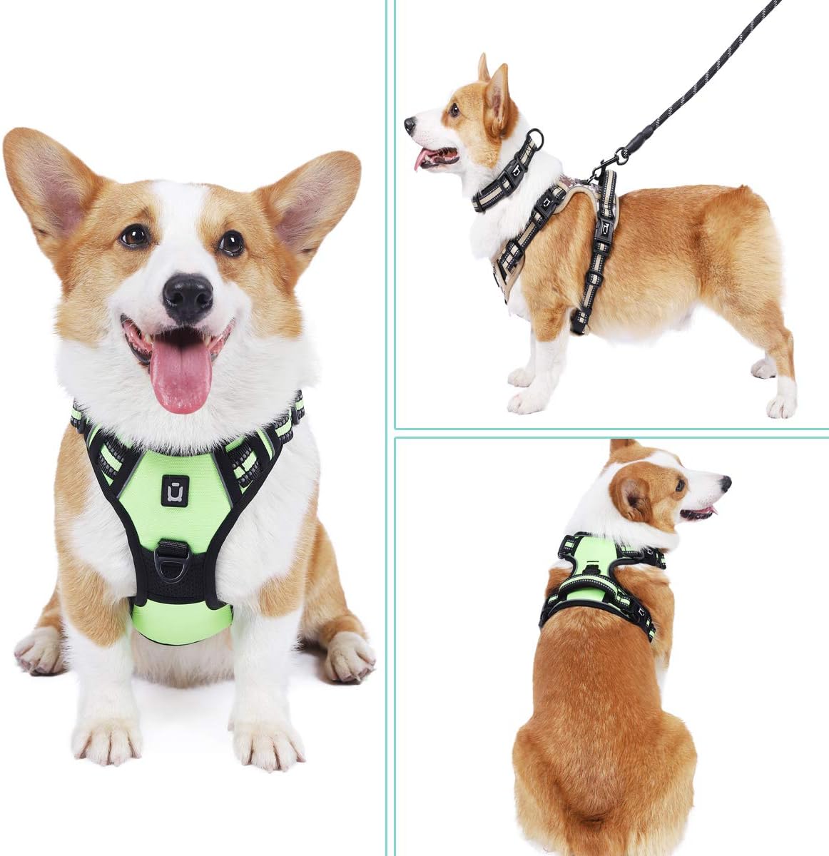 Dog Harness Waldseemuller Dog Harnesses for Small Dogs No Pull Reflective Oxford Soft Vest 4 Buckles Dog Harness for Large Dogs No Pull Medium Size Dog Harness,Dog Harness for Medium Dogs No Pull