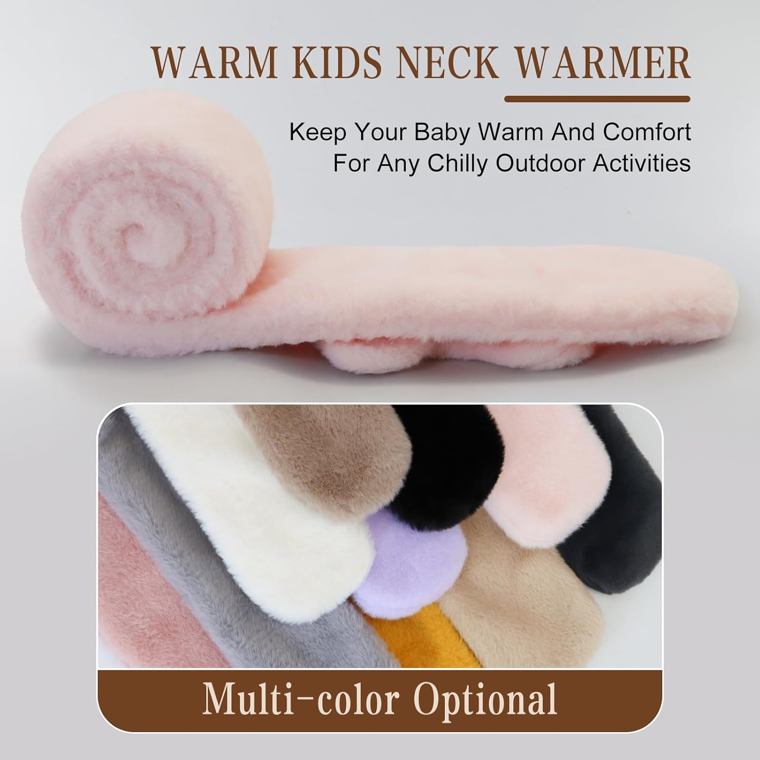 Girls Scarf Fuzzy Fleece Kids Scarves Winter Warm Scarf Toddler Adjustable Soft Neck Warmer - Image 5