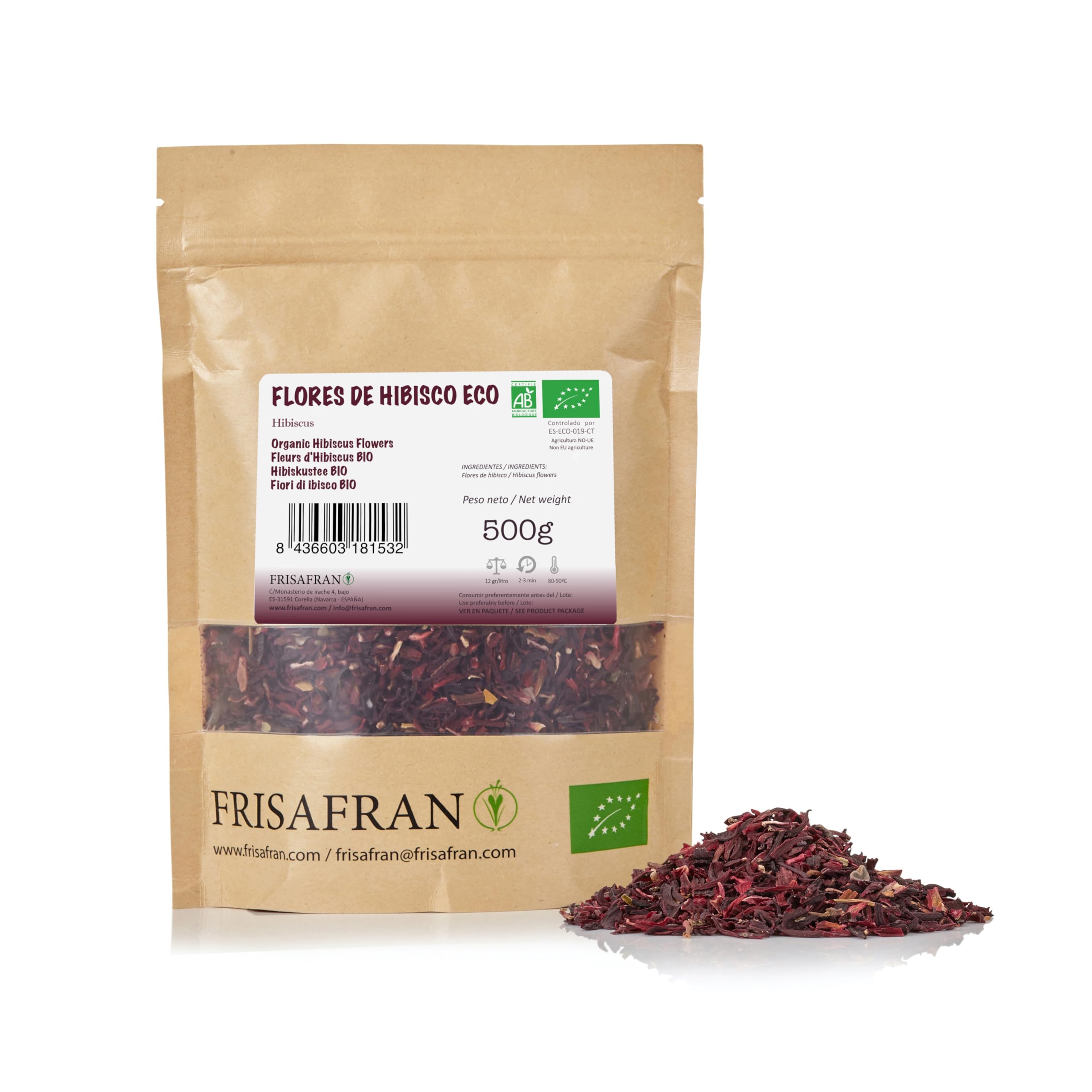 Fleurs d’hibiscus séchées bio pour infusion et sirop en vrac (1 kg)