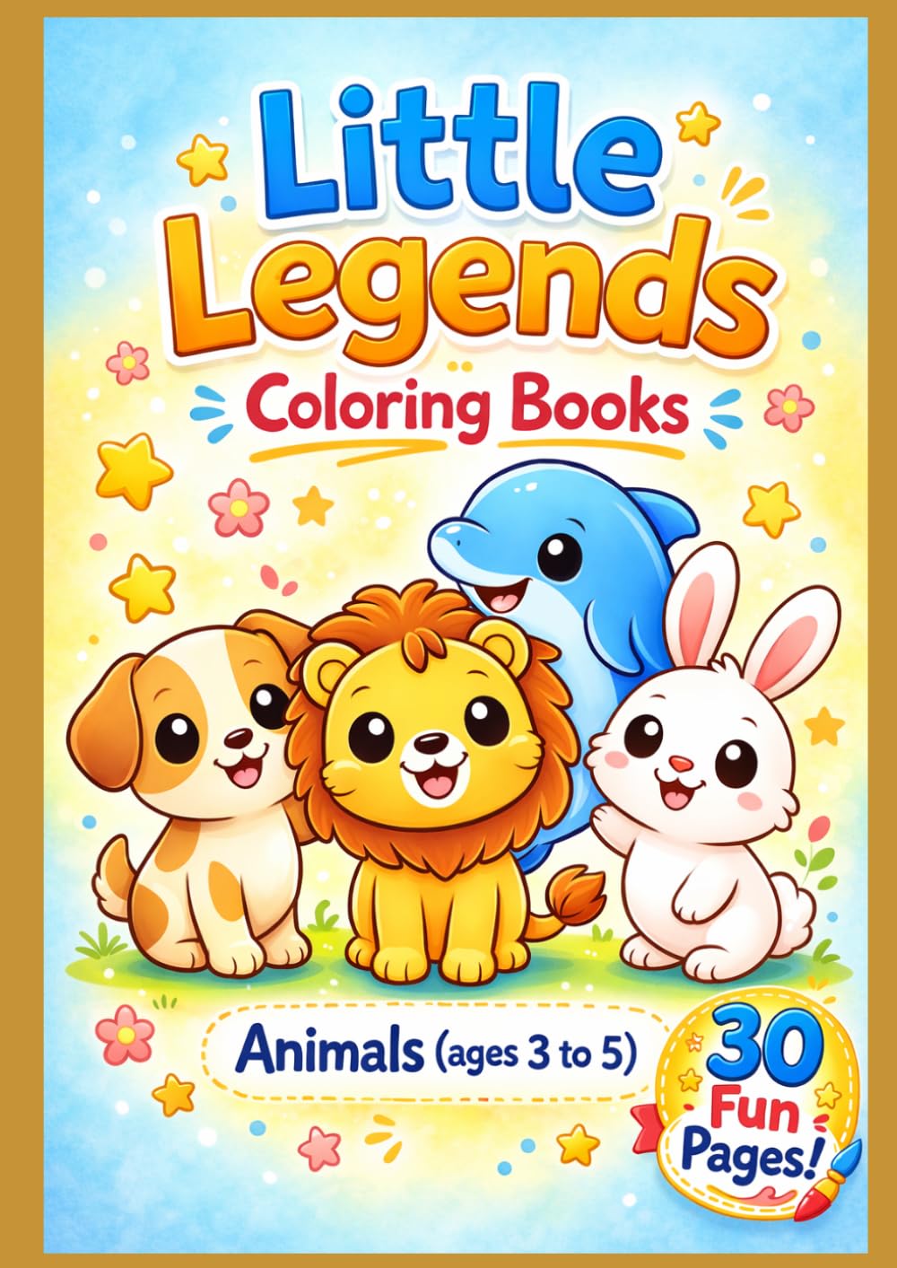 Little Legends Coloring Books: Animals Coloring Book for Kids Ages 3-5 | Cute and Easy Animal Coloring Pages for Toddlers and Preschool